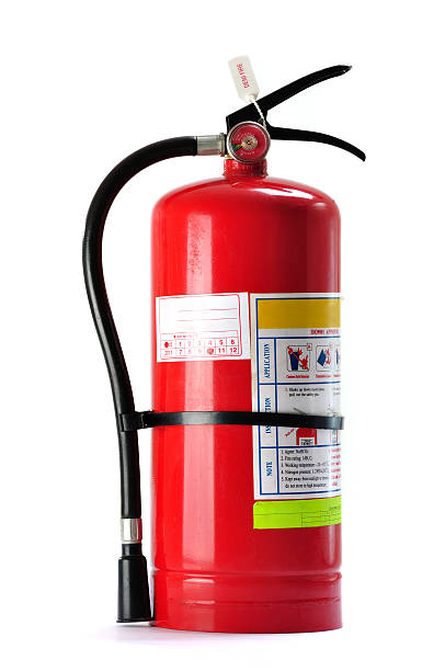 A red fire extinguisher which should be used by all flammable solid transport companies.