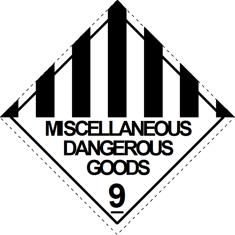 Miscellaneous dangerous goods transport sign.